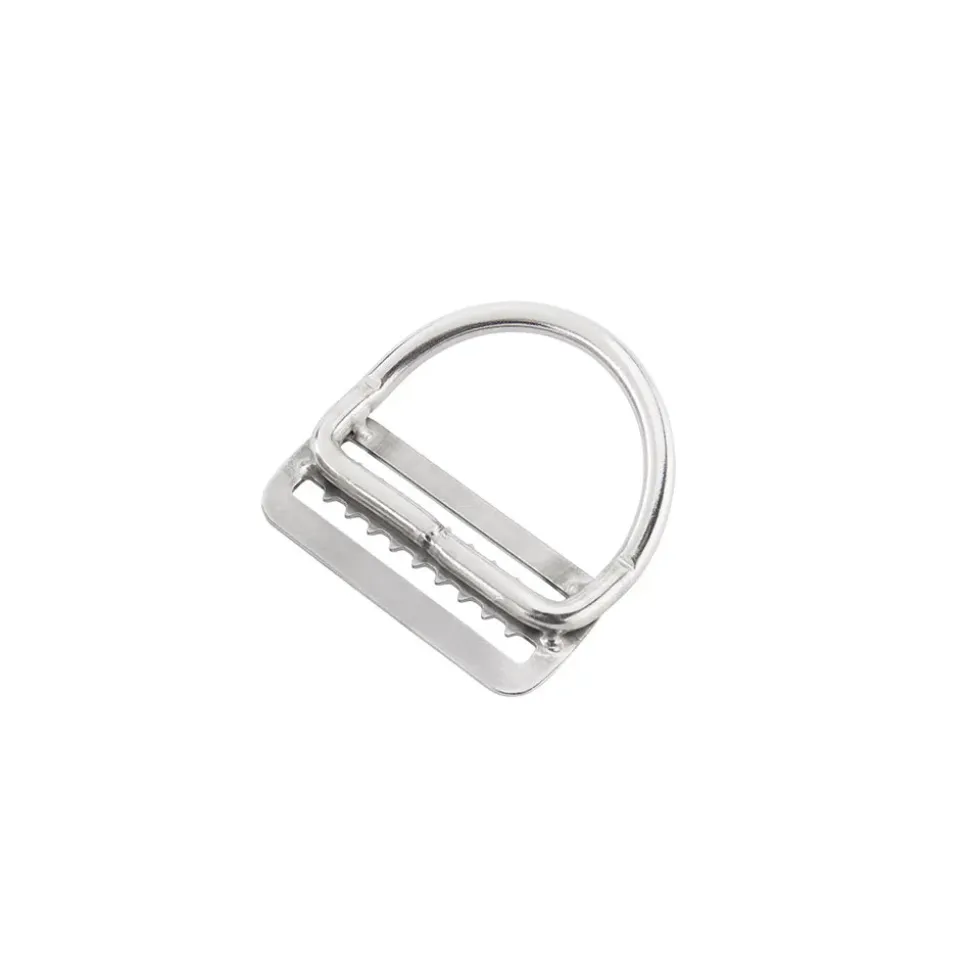 Divemarine Retenedor de peso dentado SS con anillo en D soldado curvado 50 mm