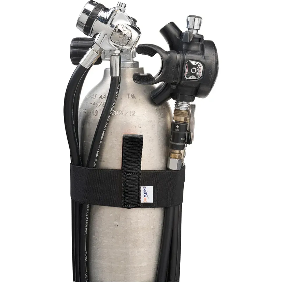 Divemarine Sujetador de banda elástica con cincha para botella S80 25 mm