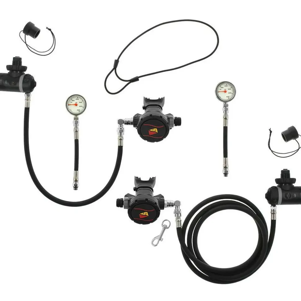 Dive Rite Conjunto de regulador de buceo XT1/XT2 Sidemount RL DIN BAR