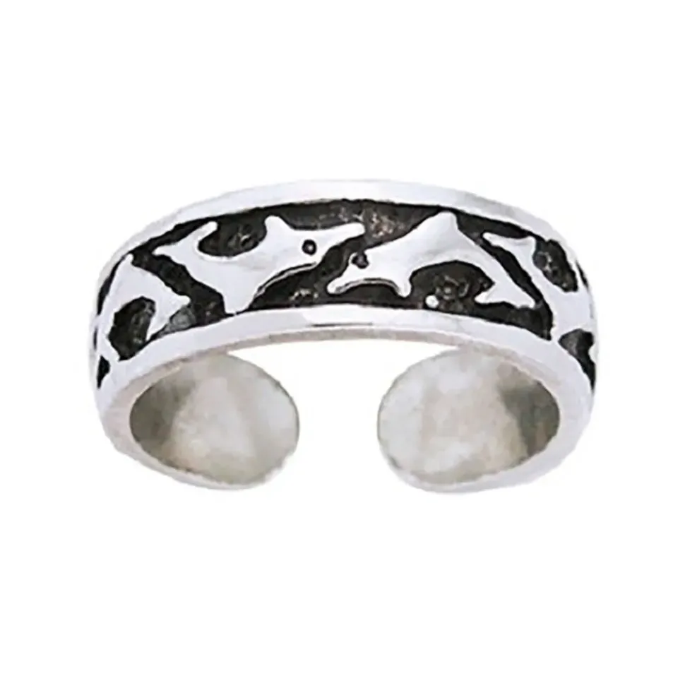 Dive Silver Anillo Pie de Delfín