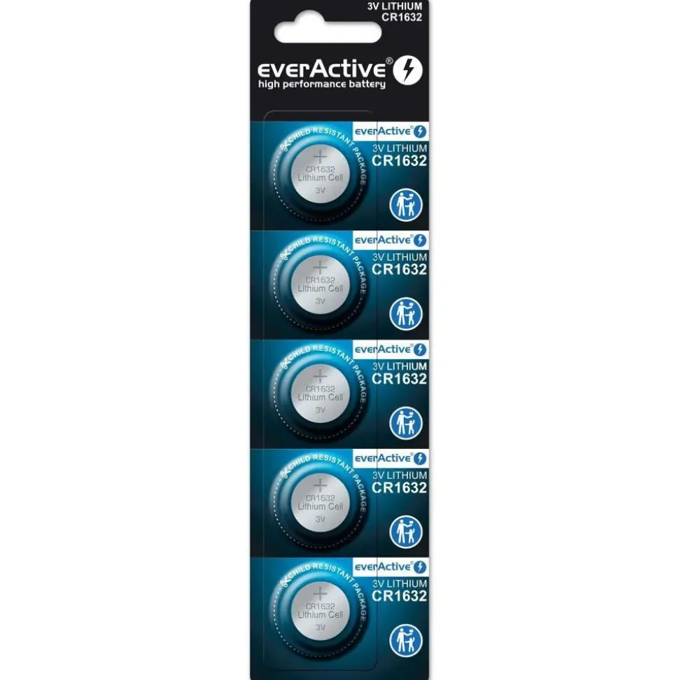 Everactive Batería alcalina Mini CR1632 5 unidades