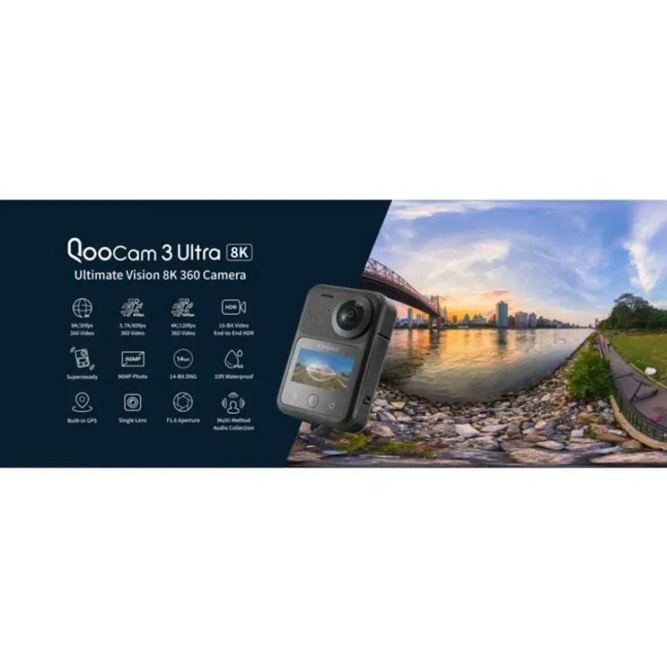 Kandao Cámara deportiva QooCam 3 Ultra 360