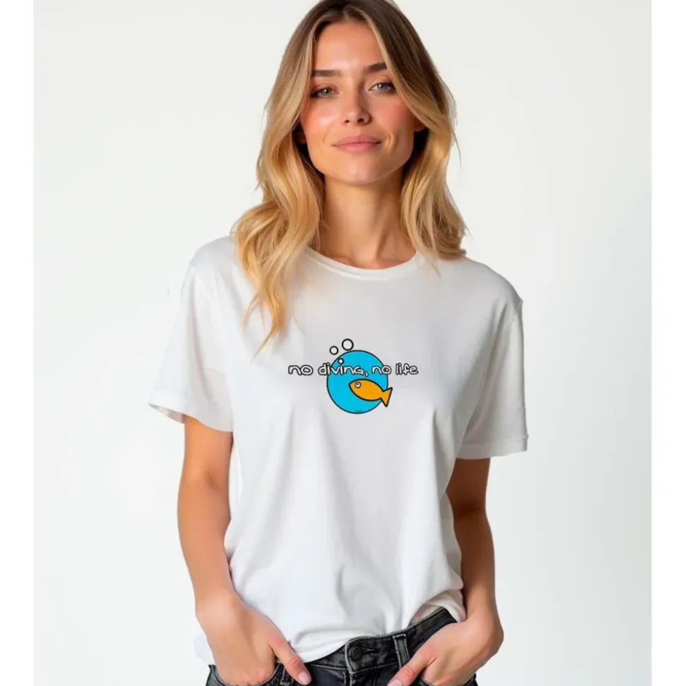 Kruskis Camiseta de manga corta para mujer No Diving No Life