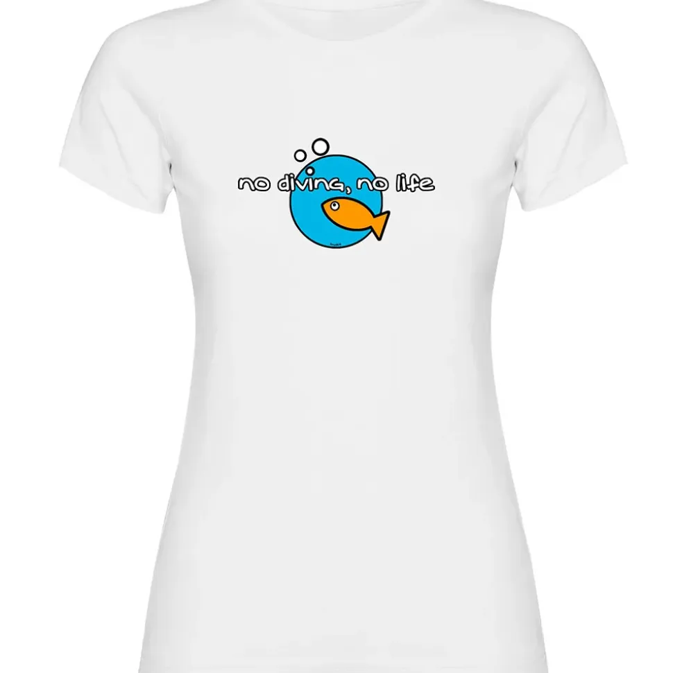 Kruskis Camiseta de manga corta para mujer No Diving No Life