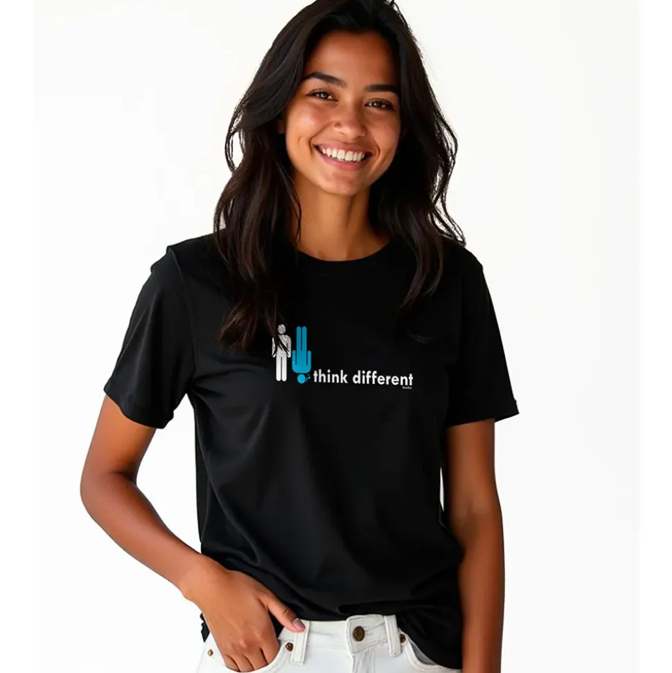 Kruskis Camiseta de manga corta para mujer Think Different