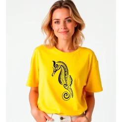 Kruskis Camiseta de manga corta para mujer Seahorse Tribal