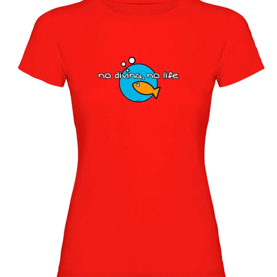 Kruskis Camiseta de manga corta para mujer No Diving No Life