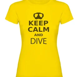 Kruskis Camiseta de manga corta para mujer Keep Calm and Dive