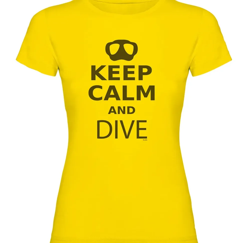 Kruskis Camiseta de manga corta para mujer Keep Calm and Dive