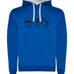 Kruskis Sudadera con capucha Sleep Eat And Dive Two-Colour