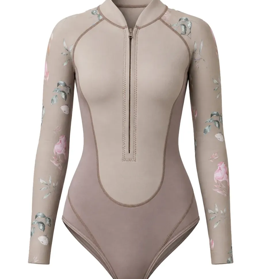 Loum Shorty manga larga cremallera frontal para mujer Aquabelle
