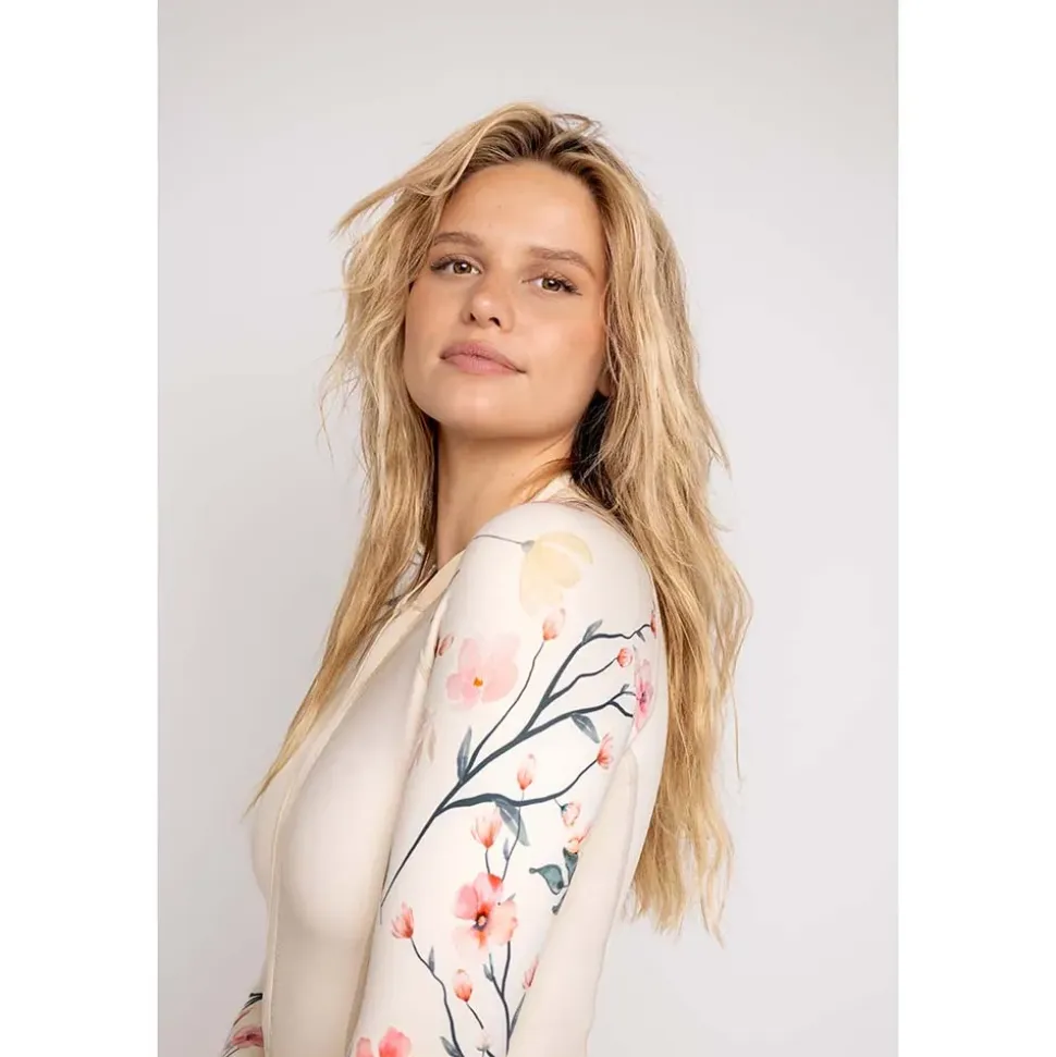 Loum Shorty manga larga cremallera frontal para mujer Aquabelle