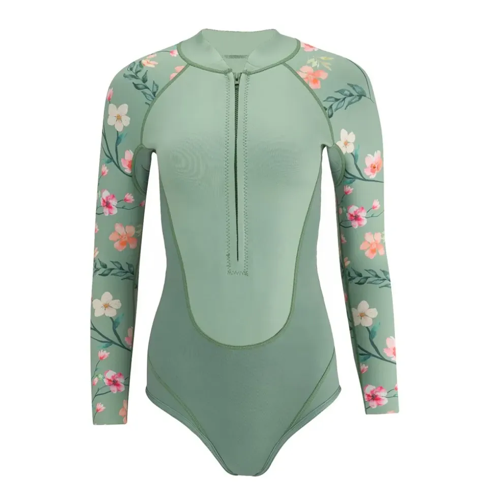 Loum Shorty manga larga cremallera frontal para mujer Aquabelle