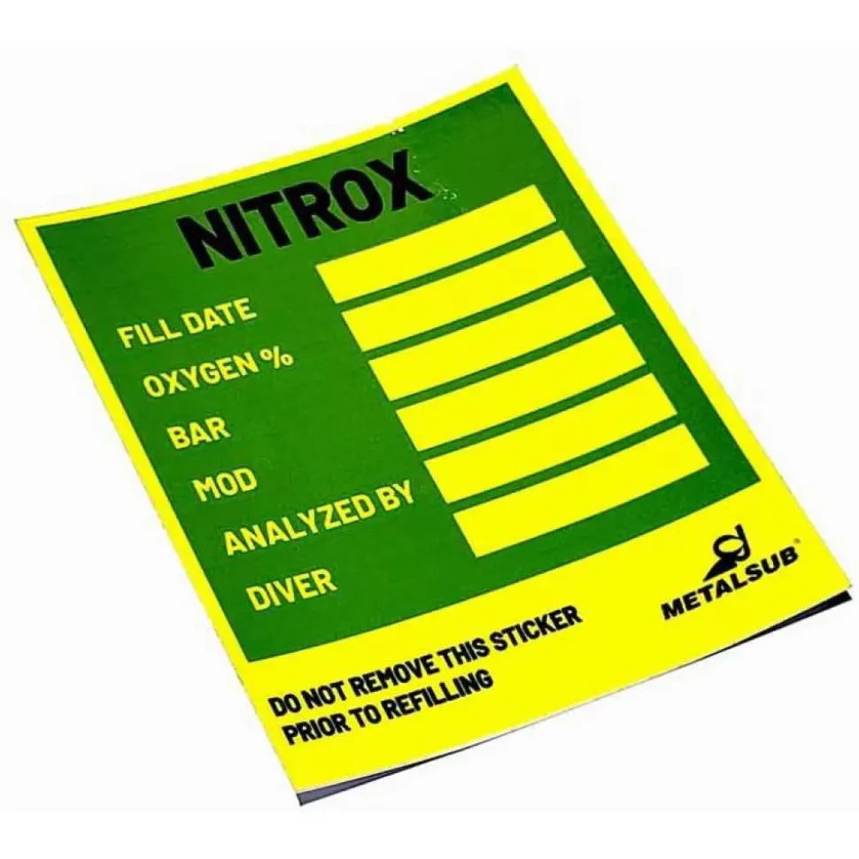 Metalsub Pegatina Tank Nitrox Mixture