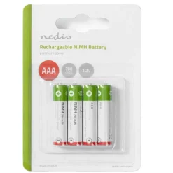 Nedis Pila recargable Ni-MH AAA 700mAh 1.2V 4 unidades