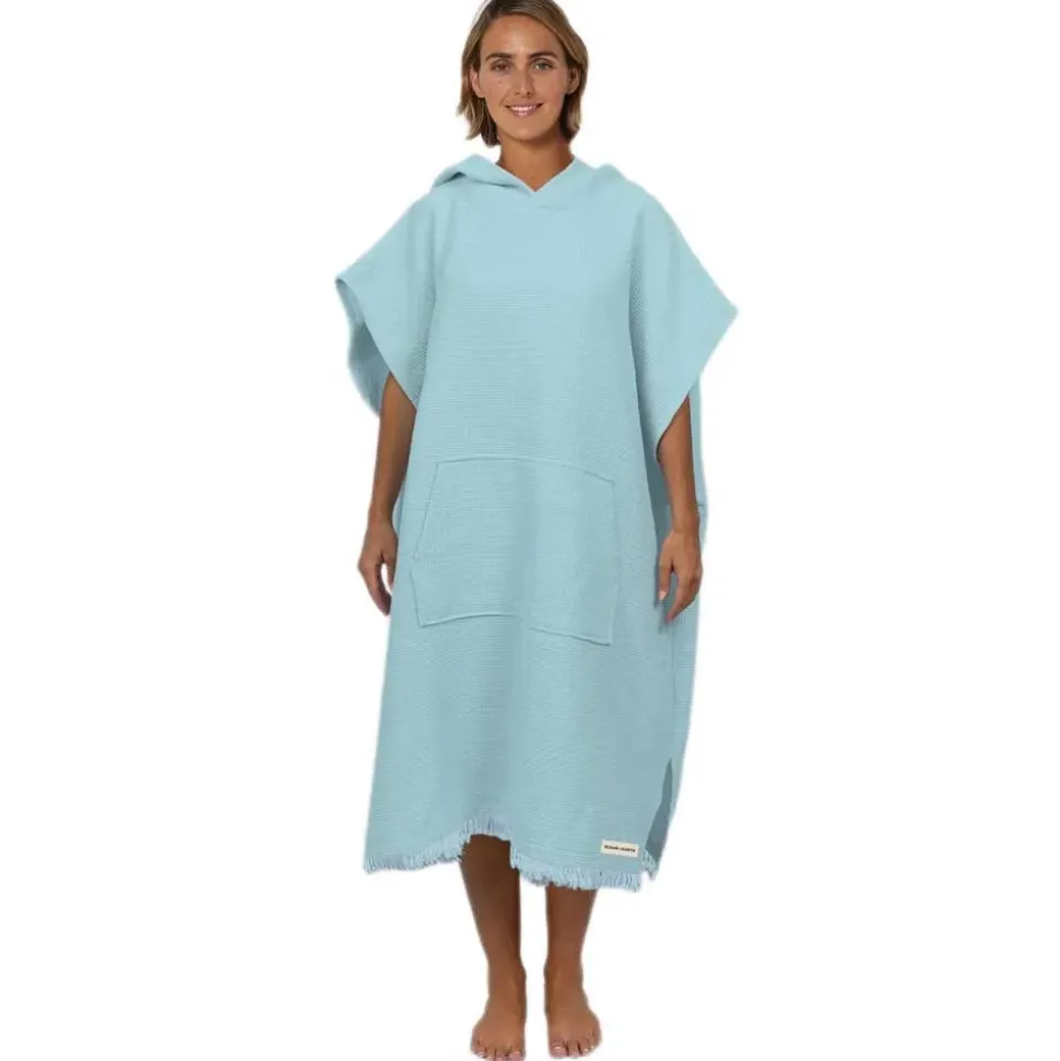 Ocean & Earth Poncho Waffle hooded