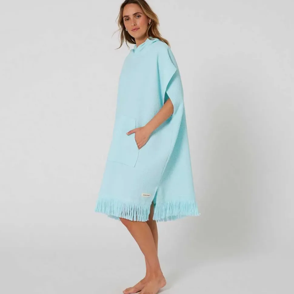 Ocean & Earth Poncho Waffle hooded