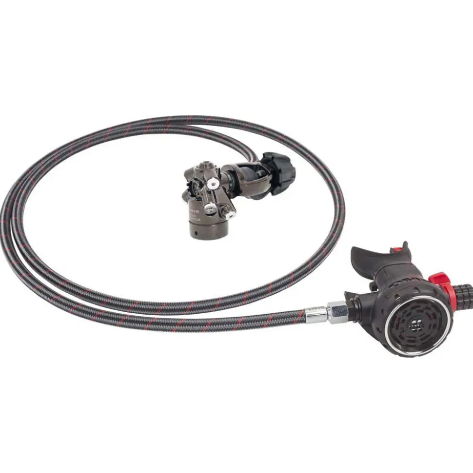 OMS Conjunto de regulador de buceo Airstream Evoque DIN Miflex PVD 75 cm
