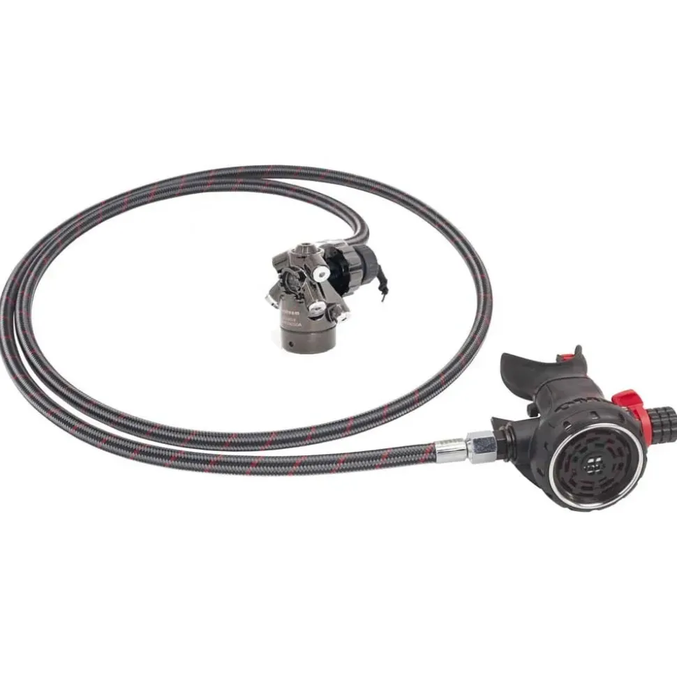 OMS Conjunto de regulador de buceo Airstream Evoque DIN Miflex PVD 75 cm
