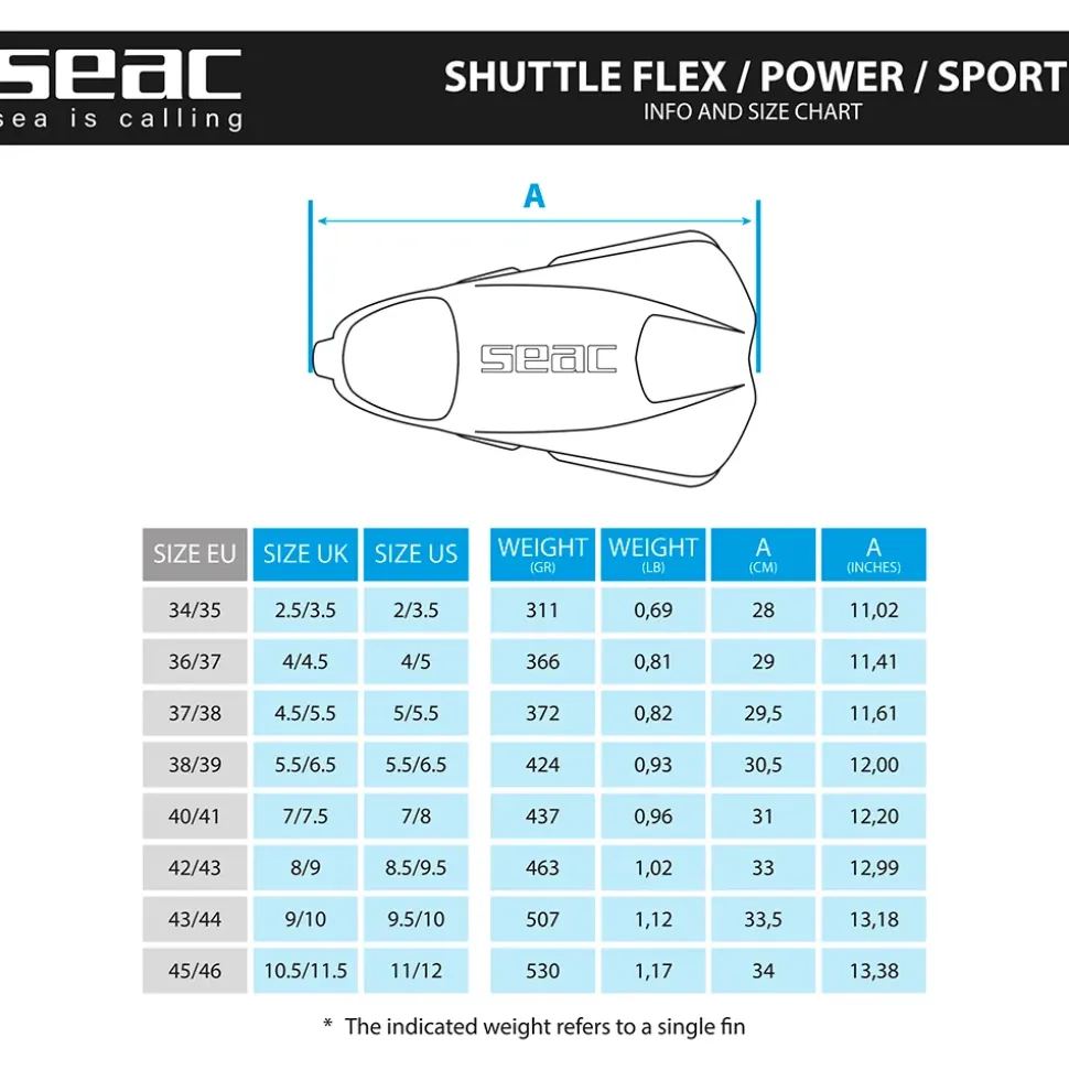 SEAC Aletas de buceo Shuttle Flex