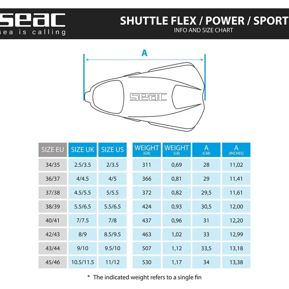 SEAC Aletas de buceo Shuttle Flex