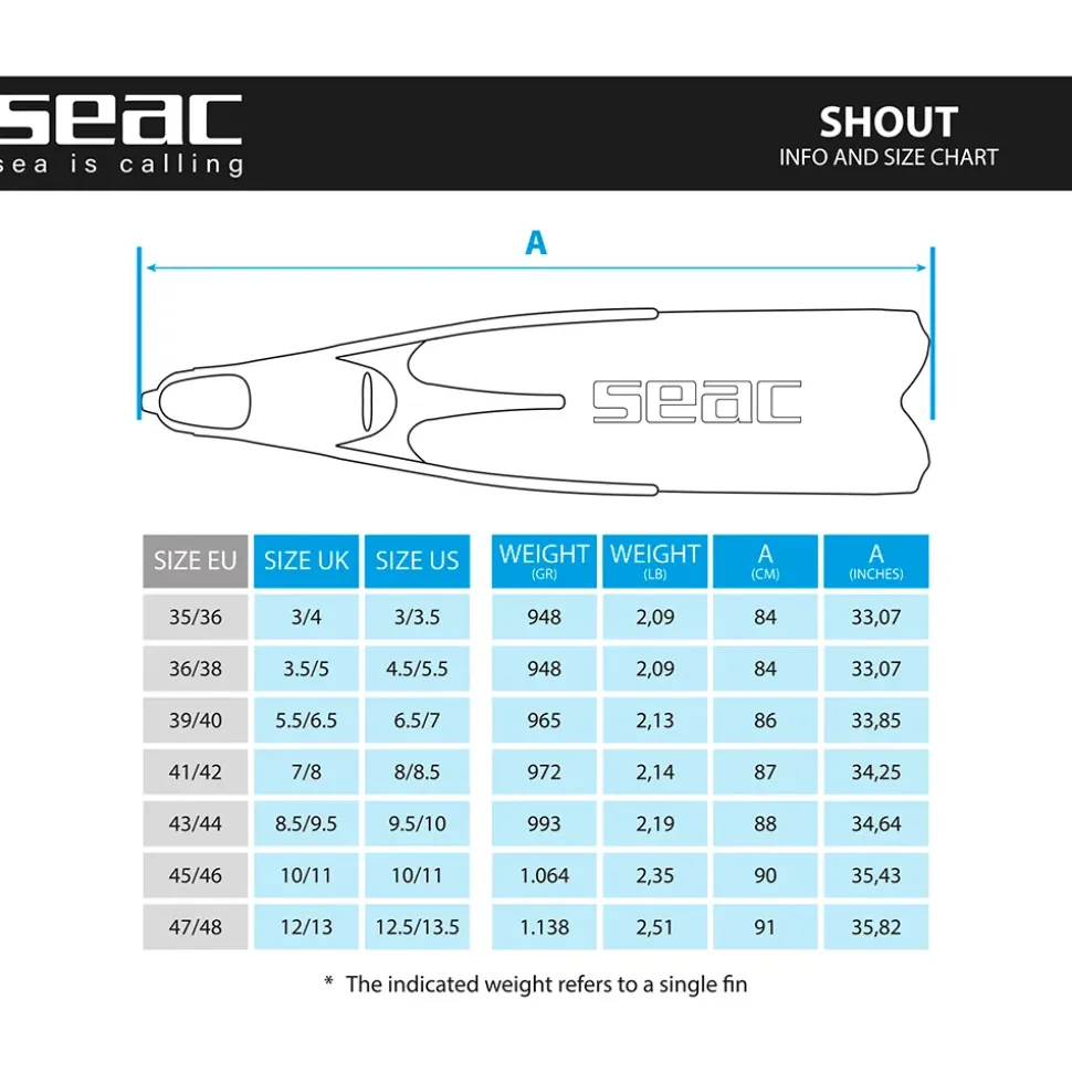SEAC Aletas de pesca submarina Shout S700