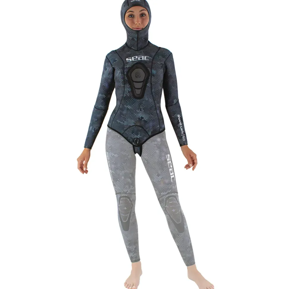 SEAC Chaqueta de pesca submarina para mujer Snake Camo 5 mm