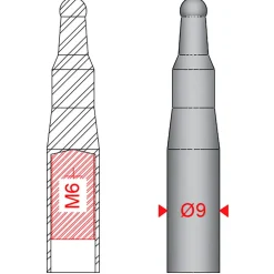 Sigalsub Portapeces Slip-Tip M6 7 mm