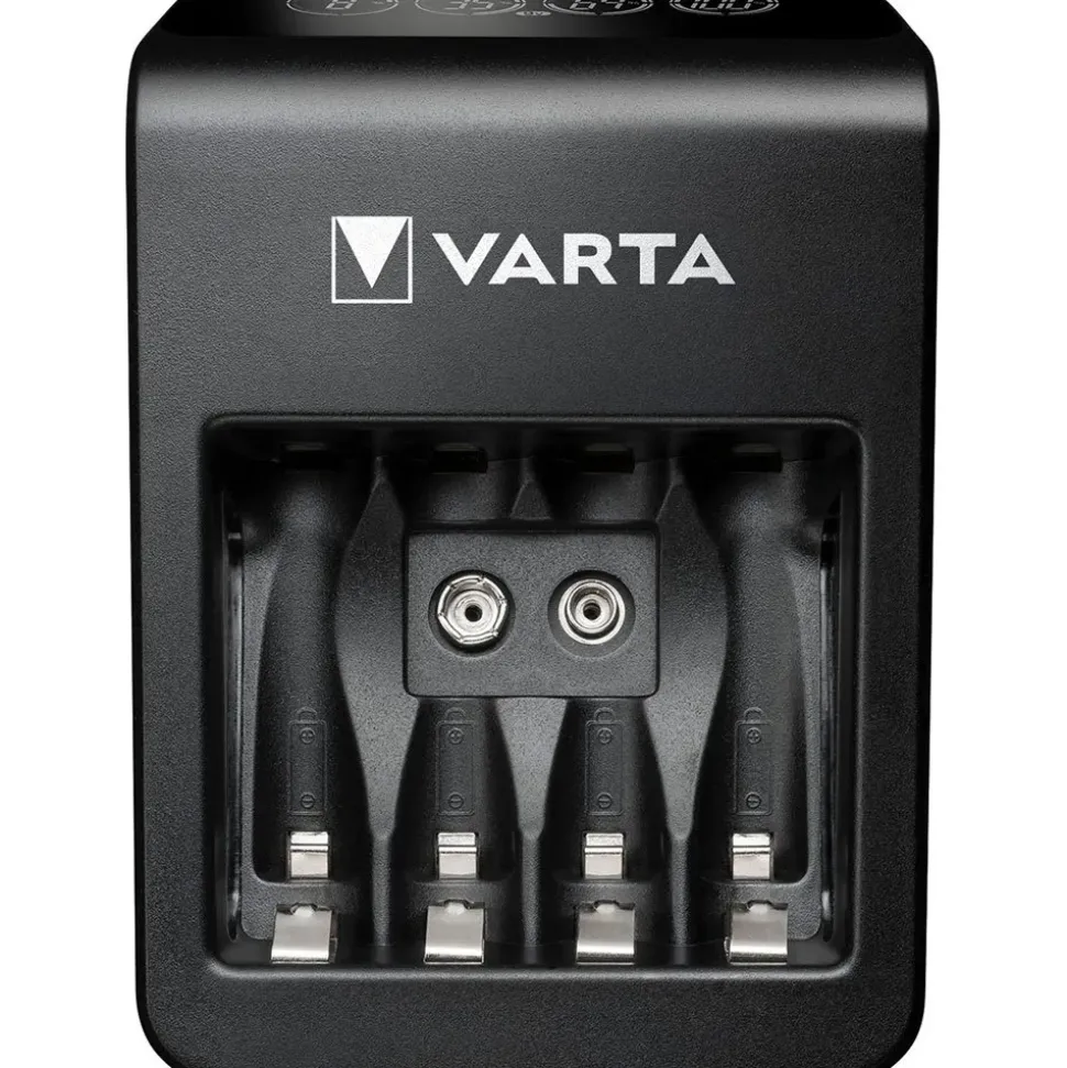 Varta Cargador LCD Pug+ con 4 pilas AA de 2100 mAh