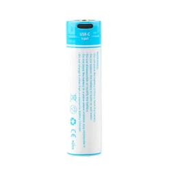 Weefine Batería 18650 USB-C 3.7V 3400mAh