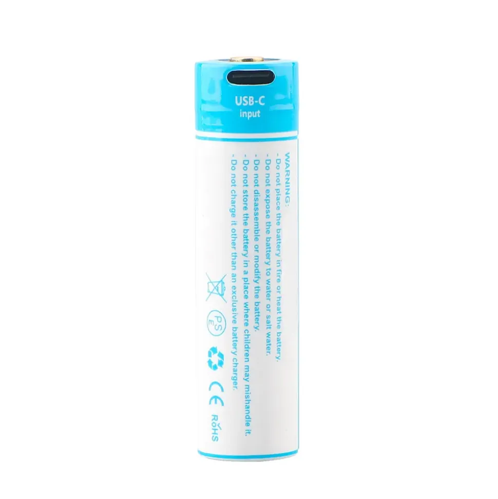 Weefine Batería 18650 USB-C 3.7V 3400mAh